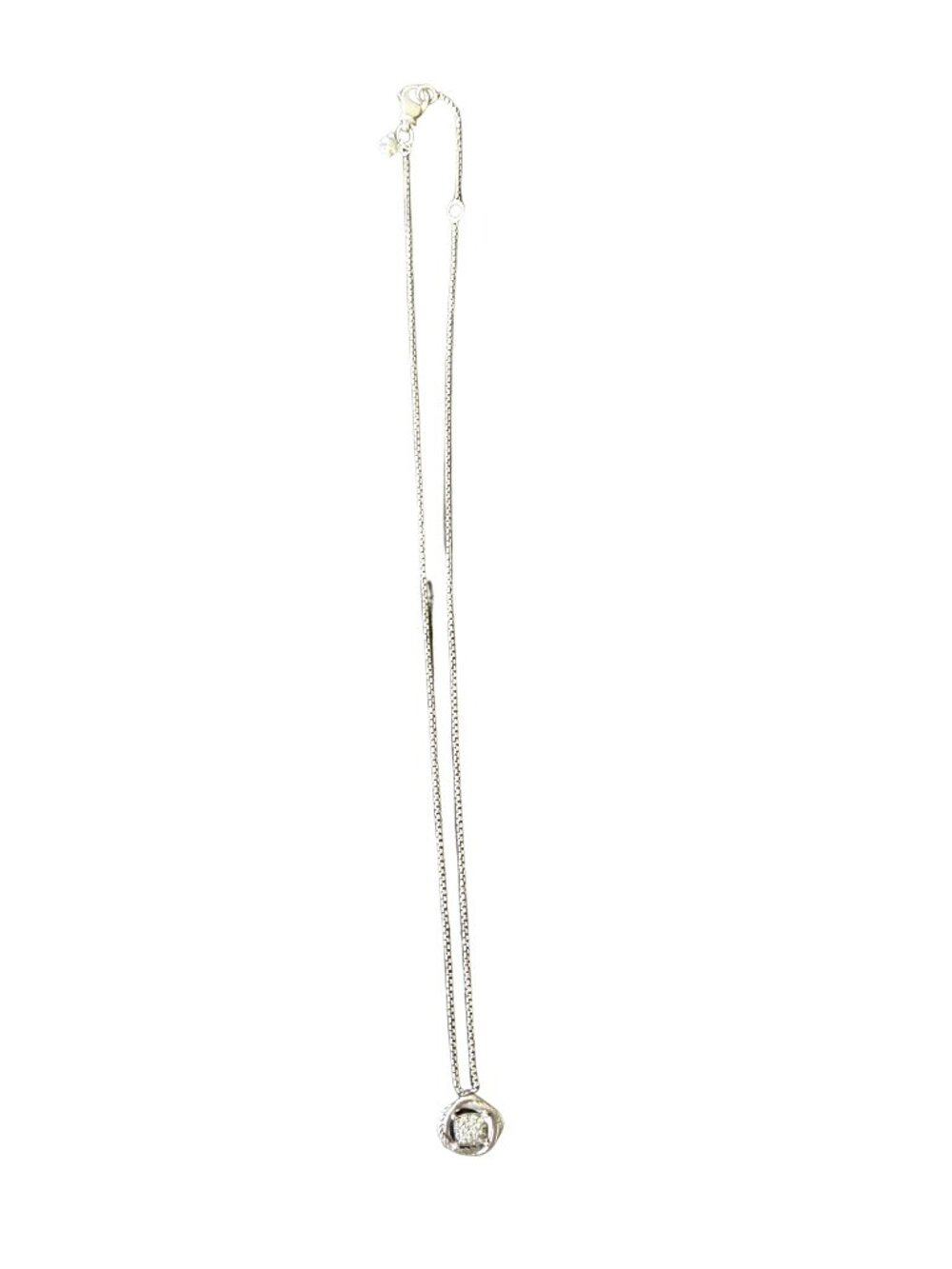 David Yurman Diamond Infinity Necklace Sterling Silver 18K Gold Cable Pendant